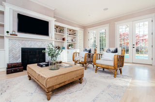 A bright and beachy living room; interior design services are available in the northeastern united states.