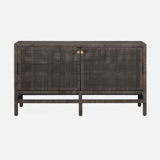 Isla Buffet - 60" wide with smoke peeled rattan and shelf inside