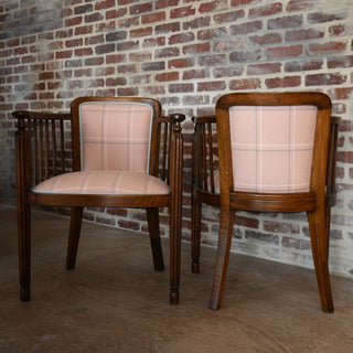 Antique Plaid Arm Chairs - Details and Design - Antique Chair - Details and Design Showroom