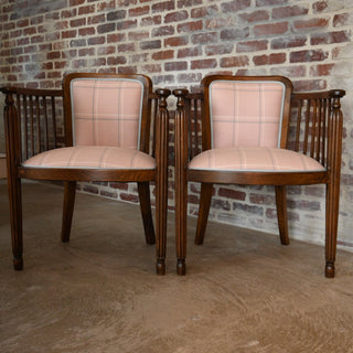 Antique Plaid Arm Chairs - Details and Design - Antique Chair - Details and Design Showroom