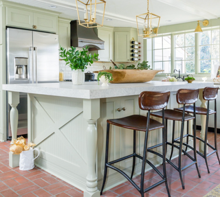 Modern kitchen design where the client provided a testimonial for Details and Design, a full-service interior design firm based in Annapolis, Maryland.