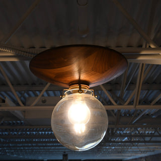 Glass Globe with Wood Ceiling Fixture | Elegant Lighting for Any Space - Details and Design - Ceiling Fixture - Details and Design