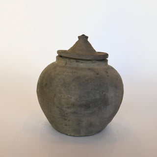 Lidded Village Jar - Grey - Details and Design - Vessel - Blue Ocean Traders