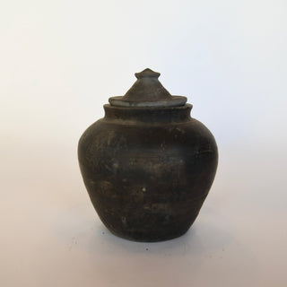 Lidded Village Vessel Jar - Black - Details and Design - Vessel - Blue Ocean Traders