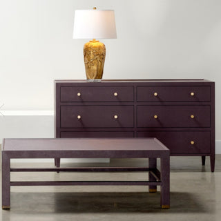 Stylish Jarin 48 Inch Dresser in Aubergine Faux Belgian Linen - Details and Design - Dressers - Made Goods