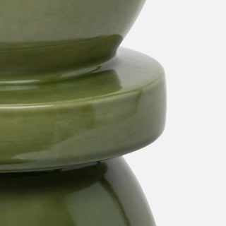 Binx Ceramic Green Gloss Stool I Side Table - Details and Design - Stools - Made Goods