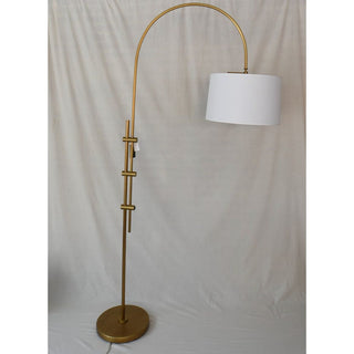 Brass Arc Floor Lamp with Fabric Shade - Details and Design - Floor Lamp - Details and Design Showroom