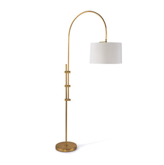Brass Arc Floor Lamp with Fabric Shade - Details and Design - Floor Lamp - Details and Design Showroom