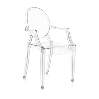 Elegant Crystal Clear Louis Ghost Chairs with Arms - Philippe Starck Design