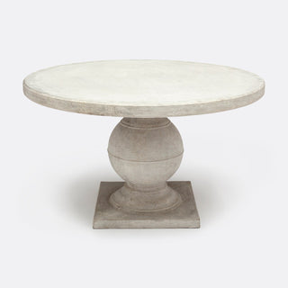 Cyril Stone Indoor/Outdoor Round Dining Table in Light Gray - Details and Design - Table - Made Goods