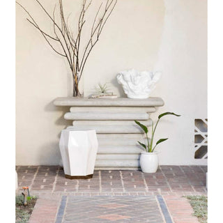 Elegant Ceramic Stool Drink Table for Patio and Living Room"