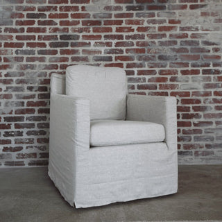 Louis Linen Swivel Chair - Timeless Comfort and Style