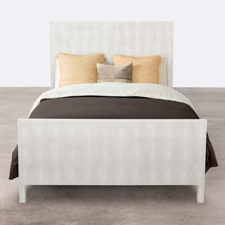 Blanc Faux Shagreen King Size Sloane Bed with elegant frame