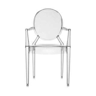 Elegant Smoke Grey Louis Ghost Chairs with Arms - Philippe Starck Design