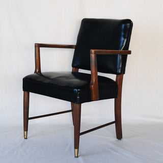 Sutton Antique Black Leather and Wood Chairs, Set of 2 - Details and Design - Chair - Details and Design Showroom