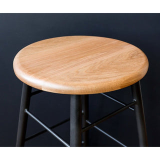 Modern oak and steel bar stool for kitchen or dining area